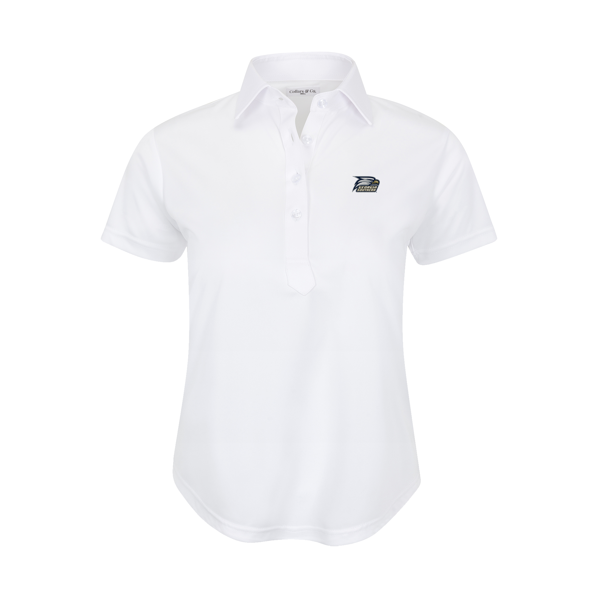 Georgia Southern Women's Cap Sleeve Semi Spread Polo White