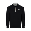 Georgia Tech Heather Cloud Cotton Quarter Zip Pullover Black with Light Grey Trim