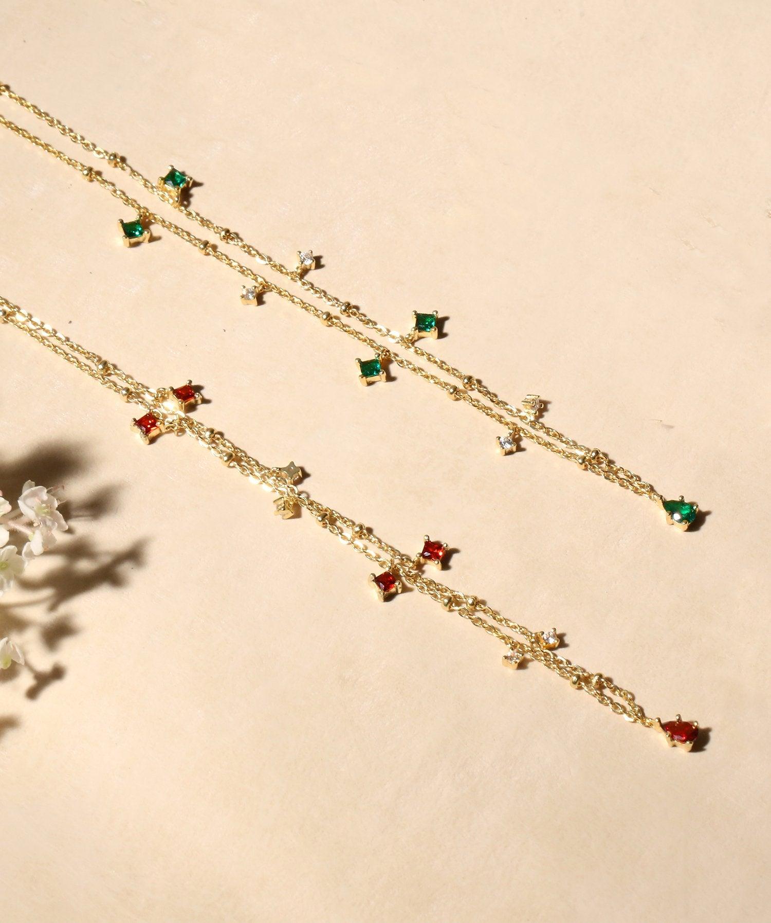 Elysee Necklace in Garnet Red