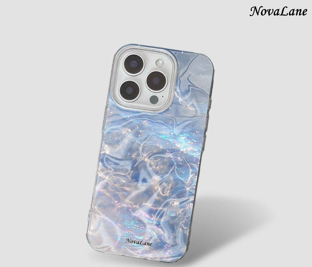Blue Ocean Pearl Luxury ShineFlow Phone Case